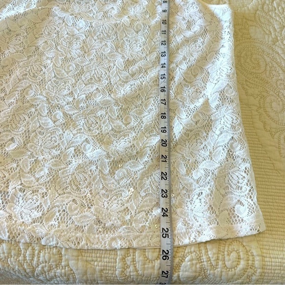 Vanity shimmery sparkly cream sleeveless tank top size L - Picture 5 of 8